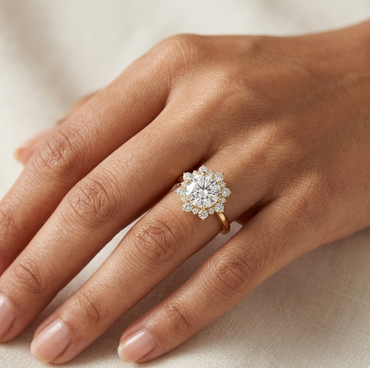 2.66 Ct Round Lab Grown Diamond Halo Ring In 9K 14K 18K Yellow White Rose Gold Or 950 Platinum