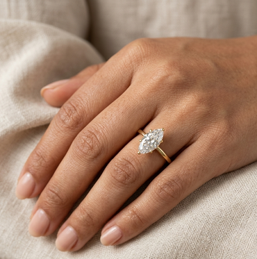 1 To 5 Ct Marquise Cut Lab Grown Diamond Engagement Ring In 9K 14K 18K Yellow White Rose Gold Or 950 Platinum
