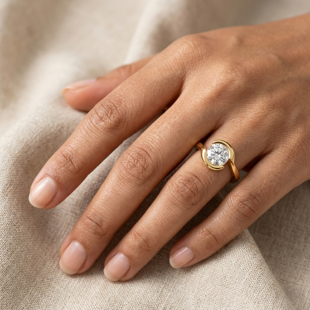 1 to 5 Ct Round Cut Lab-Grown Diamond Rings in 9K, 14K, 18K Gold or 950 Platinum