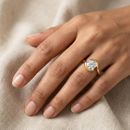 1 to 5 Ct Round Cut Lab-Grown Diamond Rings in 9K, 14K, 18K Gold or 950 Platinum