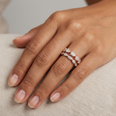 1.68 Ct Marquise &amp; Pear Cut Lab-Grown Diamond Band Set in 9K, 14K, 18K Yellow, White, Rose Gold or 950 Platinum.
