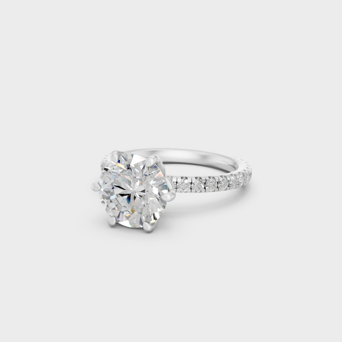 Minimalist 2.4 Carat Round-Cut Lab-Grown Diamond Ring in polished White Gold.