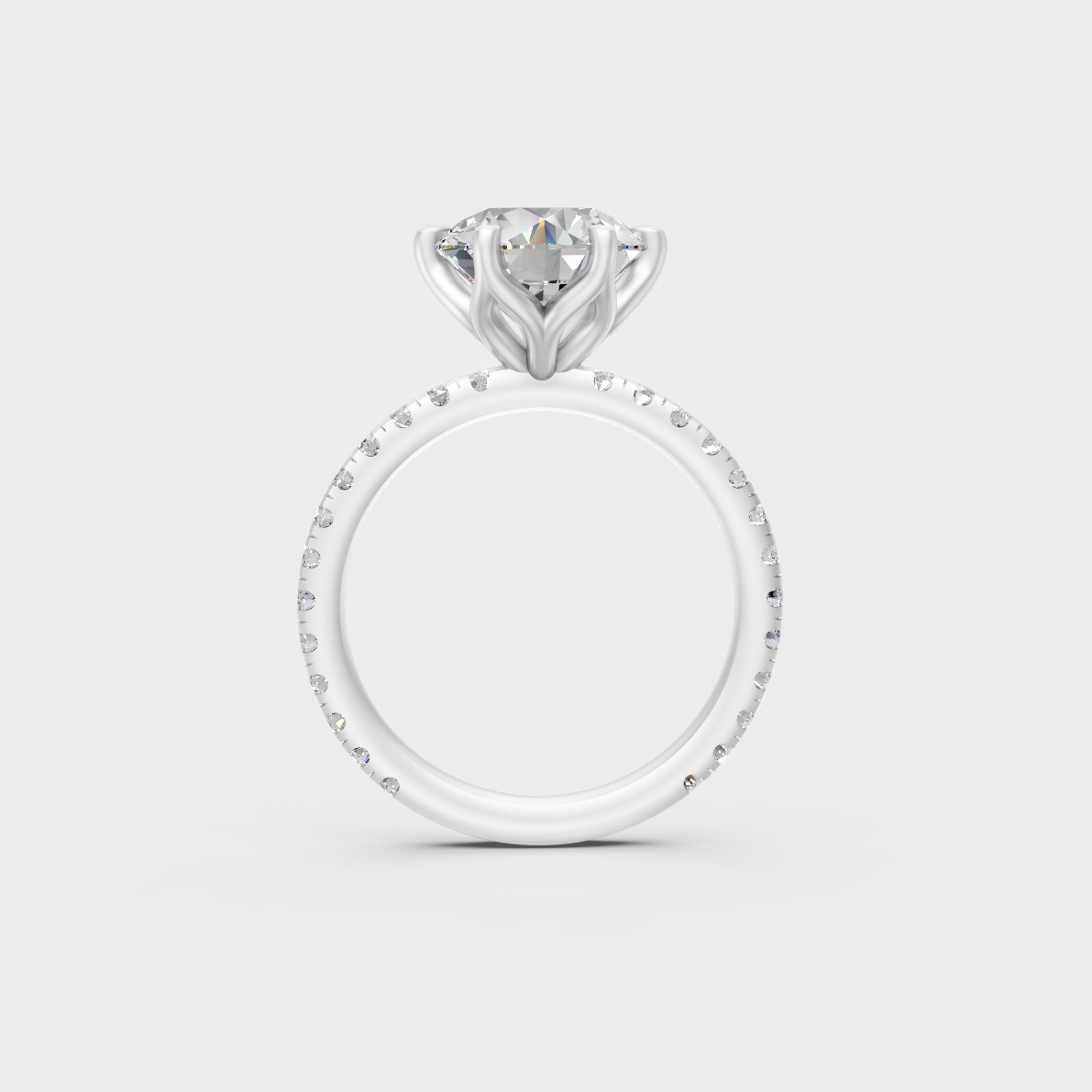 Ultimate Ethical Luxury 2.4 Ct Round-Cut Diamond Engagement Ring styled in eternal Platinum.