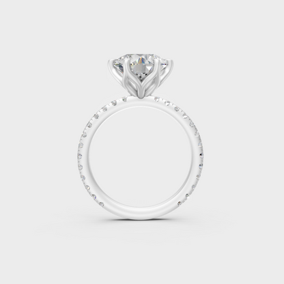 Ultimate Ethical Luxury 2.4 Ct Round-Cut Diamond Engagement Ring styled in eternal Platinum.