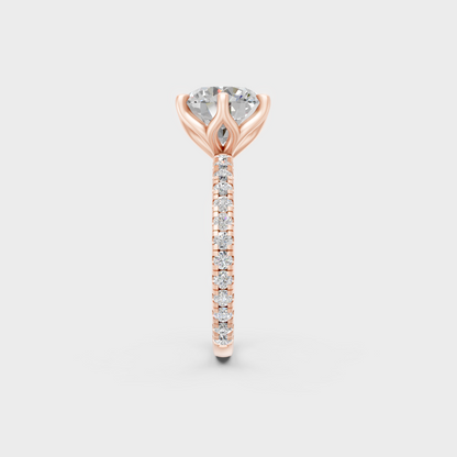Ethical Luxury 2.4 Ct Round-Cut Lab-Grown Diamond Ring, elegant statement in 18K Rose Gold.