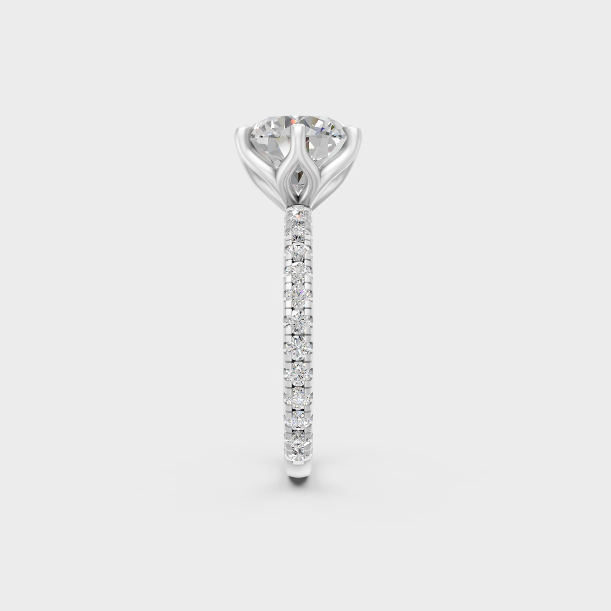 Heavyweight 2.4 Carat Round Diamond Ring in pure 950 Platinum.