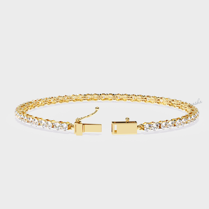 Luxury lab grown diamond tennis bracelet 9K 14K 18K yellow gold