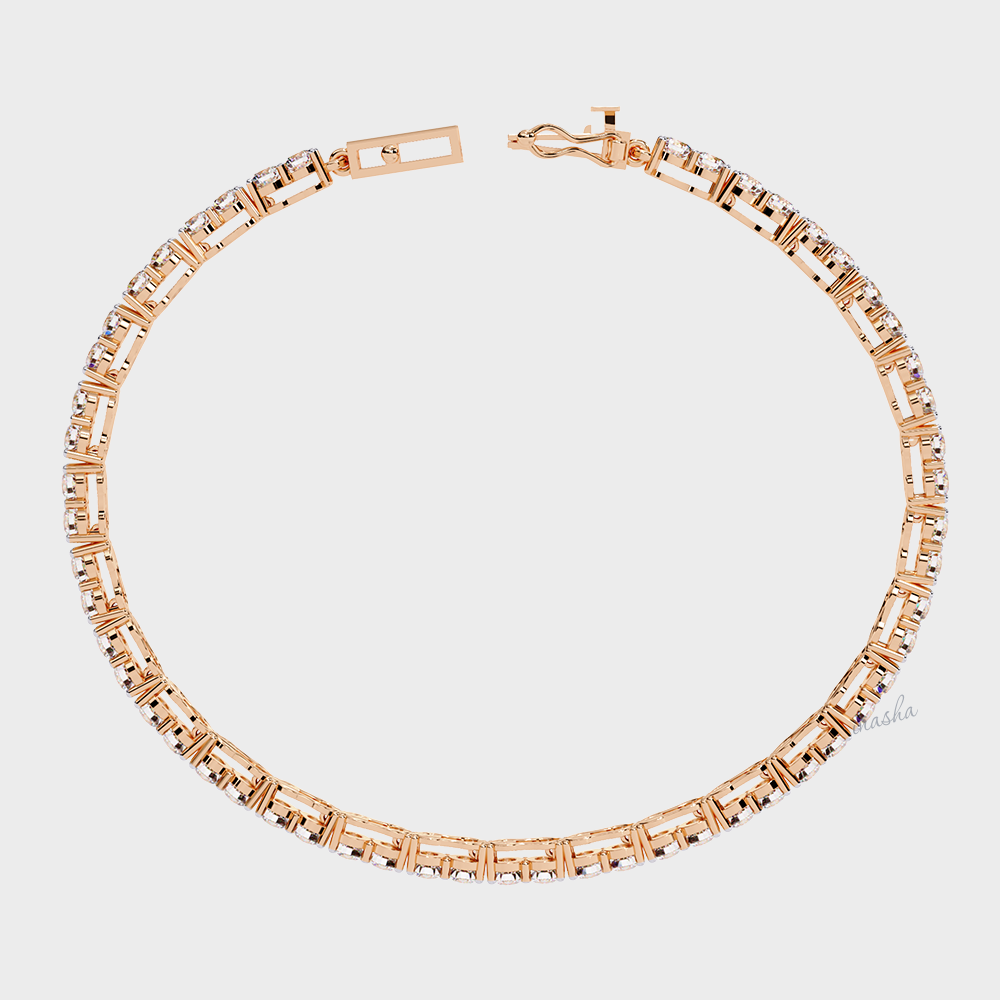 Elegant  lab grown diamond tennis bracelet rose gold