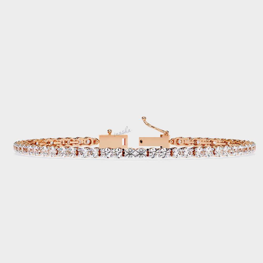 Luxury lab grown diamond tennis bracelet 9K 14K 18K rose gold