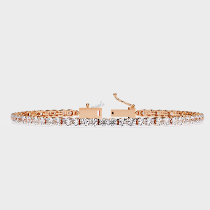 Luxury lab grown diamond tennis bracelet 9K 14K 18K rose gold