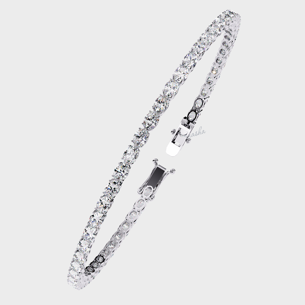 Oval cut lab grown diamond tennis bracelet in 950 platinum fine jewelry