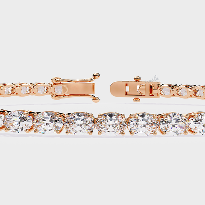 Luxury rose gold lab grown oval cut diamond tennis bracelet premium fine jewelry