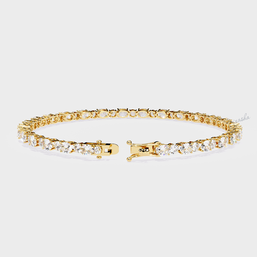 Premium lab grown diamond tennis bracelet crafted in hallmarked yellow gold