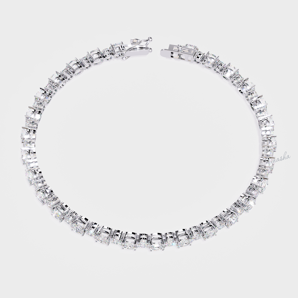Luxury white gold lab grown diamond tennis bracelet oval round cut premium jewelry