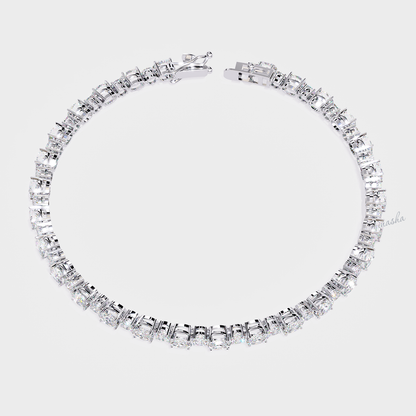Luxury white gold lab grown diamond tennis bracelet oval round cut premium jewelry
