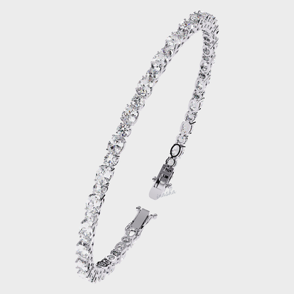  Hallmarked white gold and platinum lab grown diamond tennis bracelet GLI certified luxury