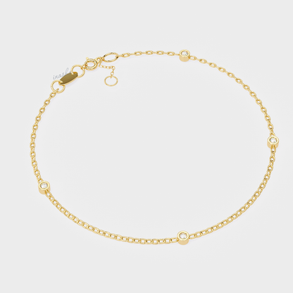 Round Cut Lab Grown Diamond Bracelet In