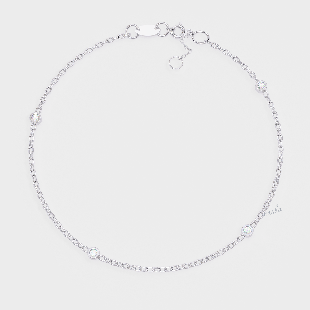 Round Cut Lab Grown Diamond Bracelet In