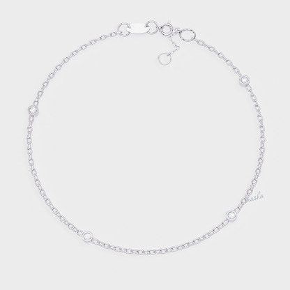 Round Cut Lab Grown Diamond Bracelet In