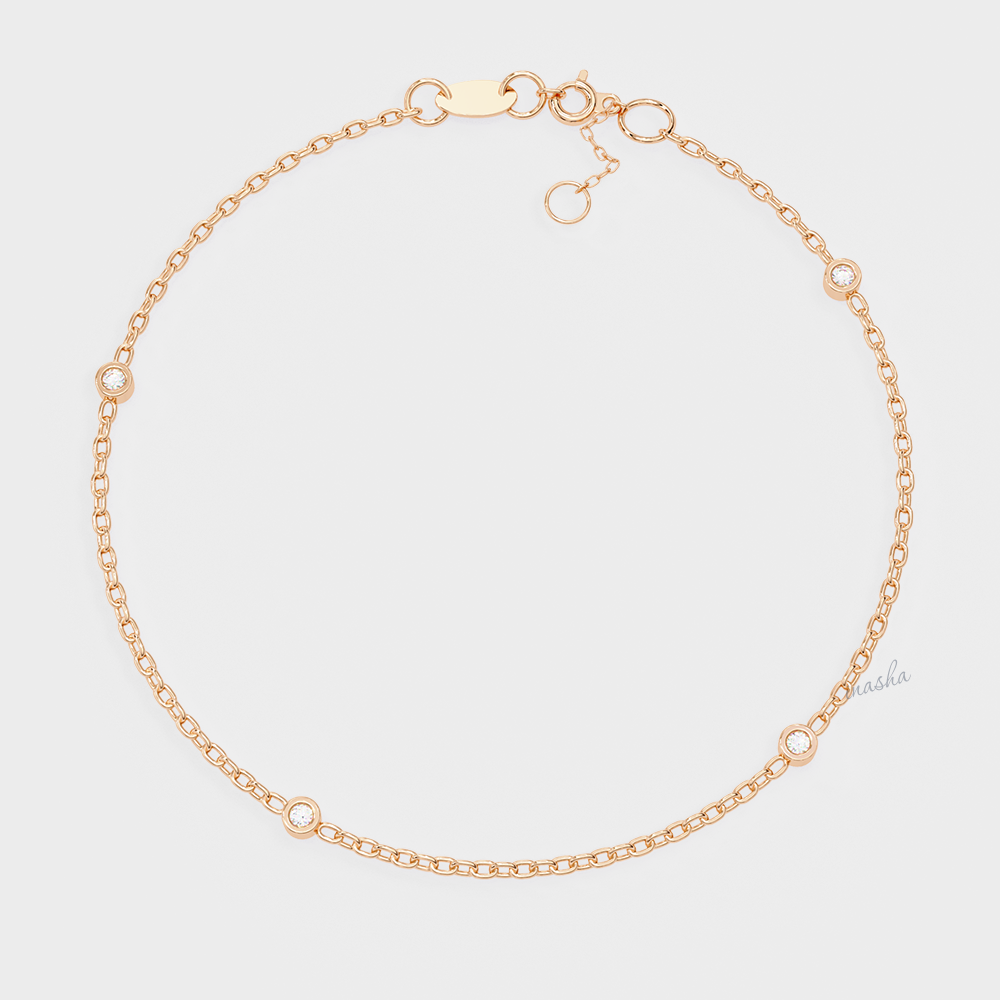 Round Cut Lab Grown Diamond Bracelet In