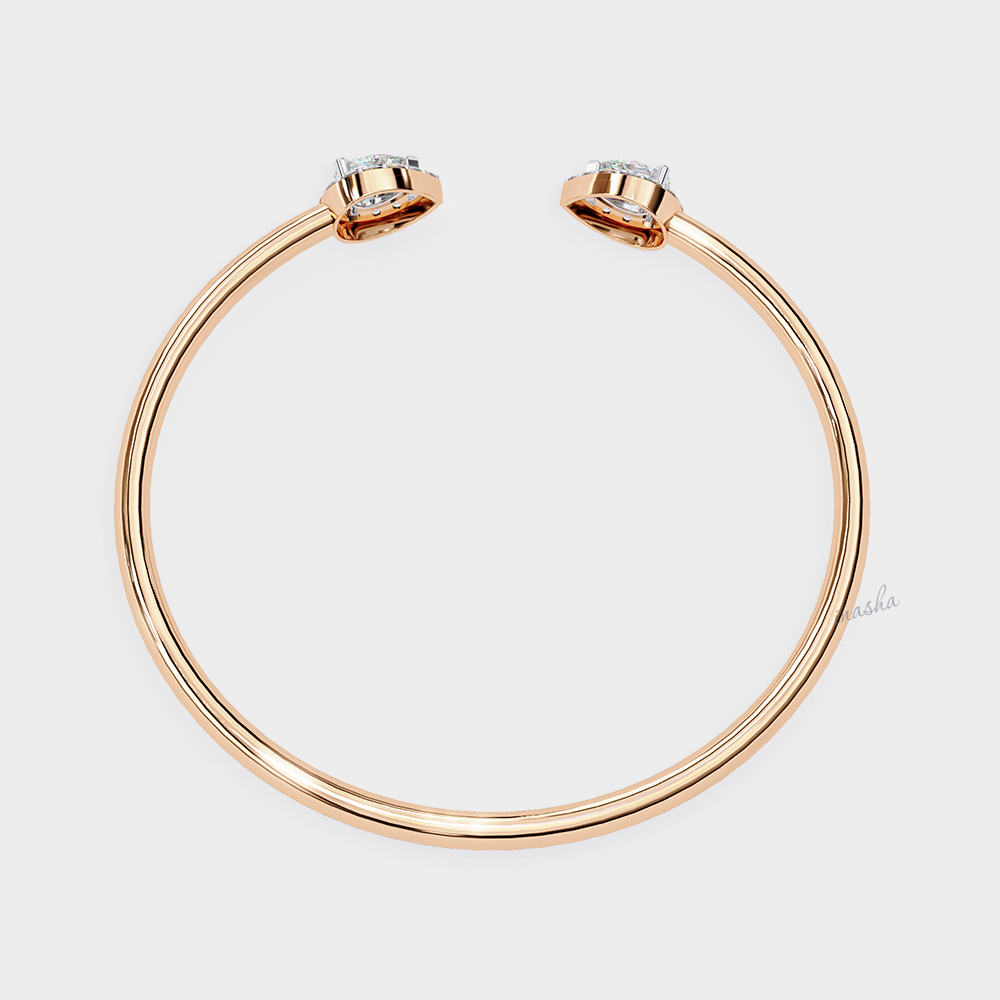 Hallmark Rose Gold Lab-Grown Diamond Bracelet Pear and Round