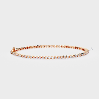 Rose Gold  Lab-Grown Diamond Tennis Bracelet Luxury Jewelry