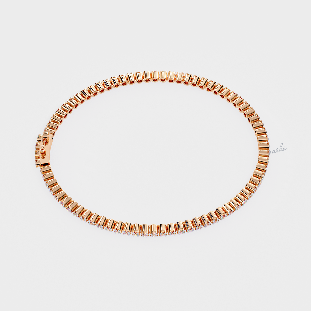 Finish Lab-Grown Diamond Tennis Bracelet in rose gold