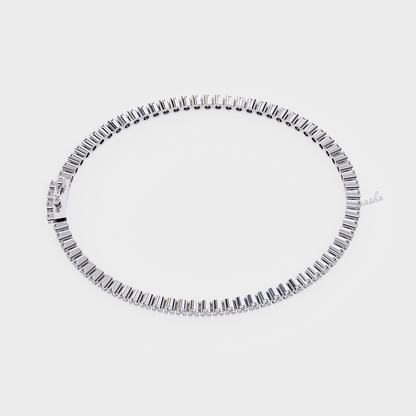 Platinum  Tennis Bracelet with  Round Cut Lab-Grown Diamonds