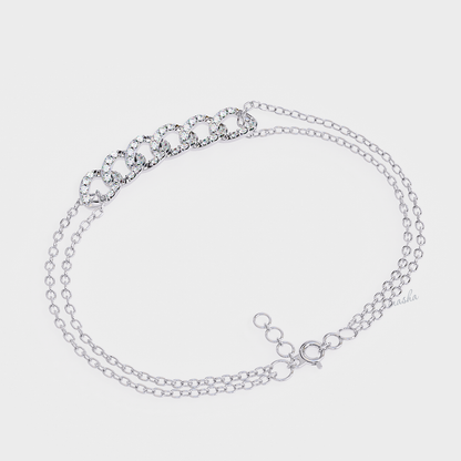 Luxury White Gold Lab-Grown Diamond Bracelet Round Cut