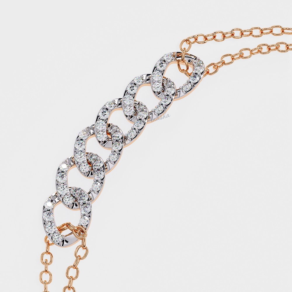 Certified Rose Gold Lab Diamond Bracelet with Round Cut Stones