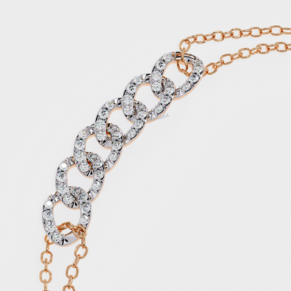 Certified Rose Gold Lab Diamond Bracelet with Round Cut Stones