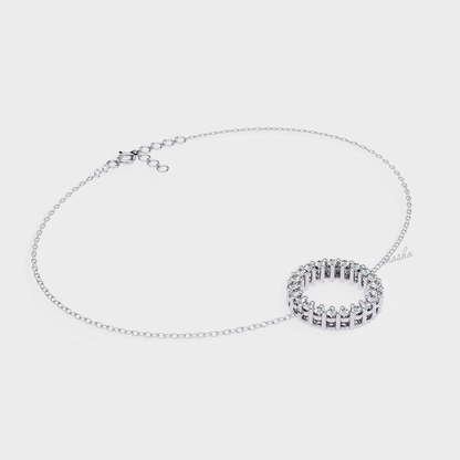Lab-Grown Round Cut Diamond Bracelet in White Gold