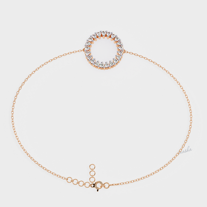 Romantic Round Cut Lab-Grown Diamond Bracelet in Rose Gold