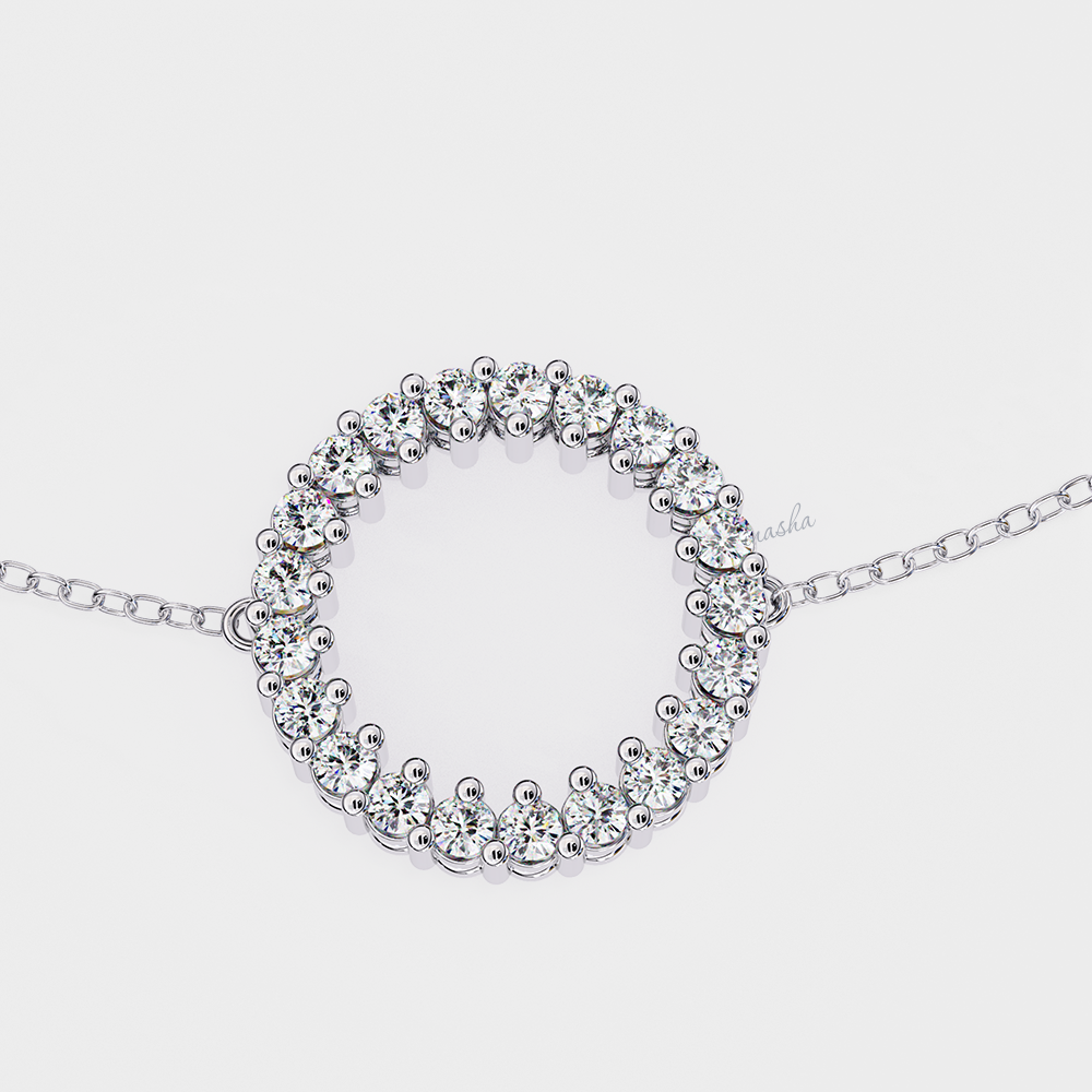 Elegant Lab Diamond Bracelet Round Cut in Platinum Luxury Finish