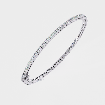 Premium White Gold Tennis Bracelet with Authentic Lab Diamonds
