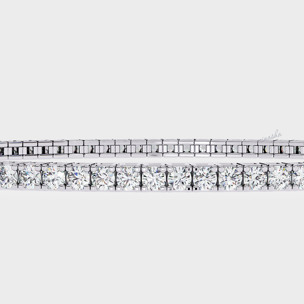 Certified Round Cut Lab Diamond Tennis Bracelet in White Gold