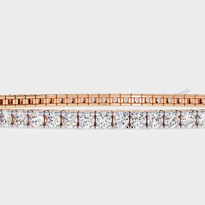 Certified Rose Gold Tennis Bracelet with Lab-Created Diamonds
