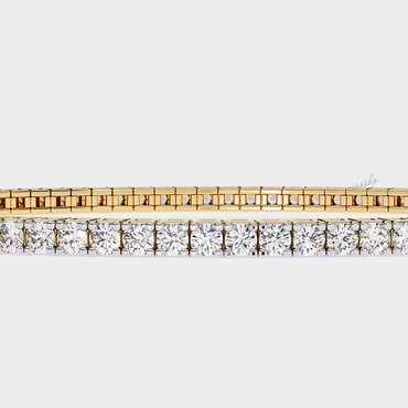 Certified Yellow Gold Tennis Bracelet with Lab-Created Diamonds