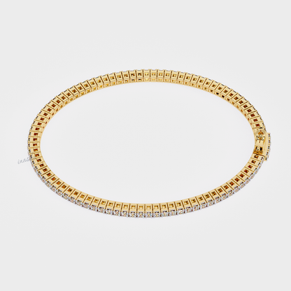 Premium Yellow Gold Lab-Grown Diamond Tennis Bracelet