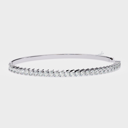 Modern Lab-Grown Pear Diamond Kada Bracelet Platinum