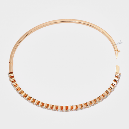 Luxury Lab-Grown Diamond Kada Bracelet Pear Cut Rose Gold