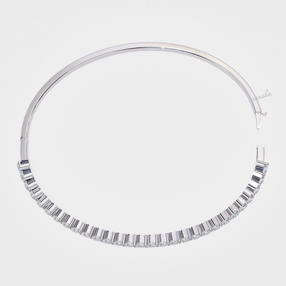 Premium Lab-Grown Pear Diamond Kada Bracelet White Gold Finish
