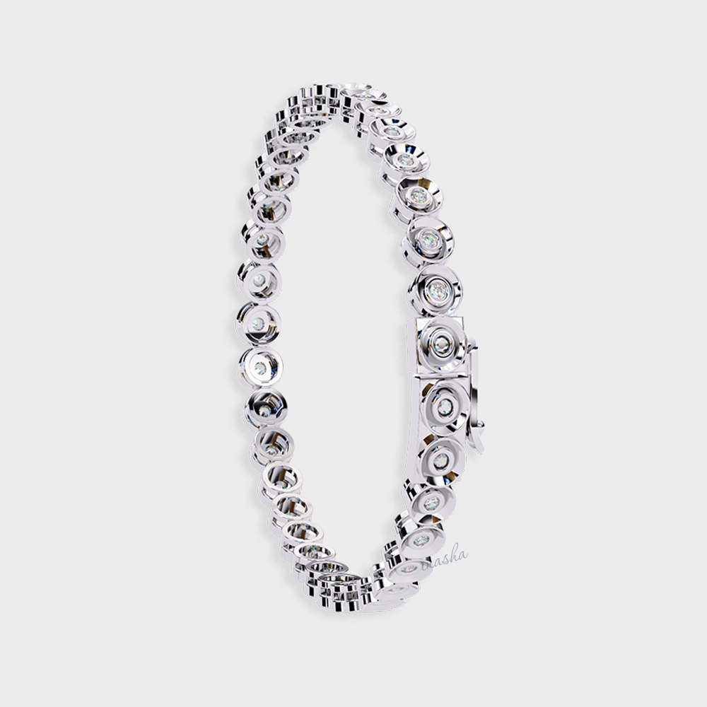 Luxury White Gold Tennis Bracelet Featuring Lab-Grown Diamonds