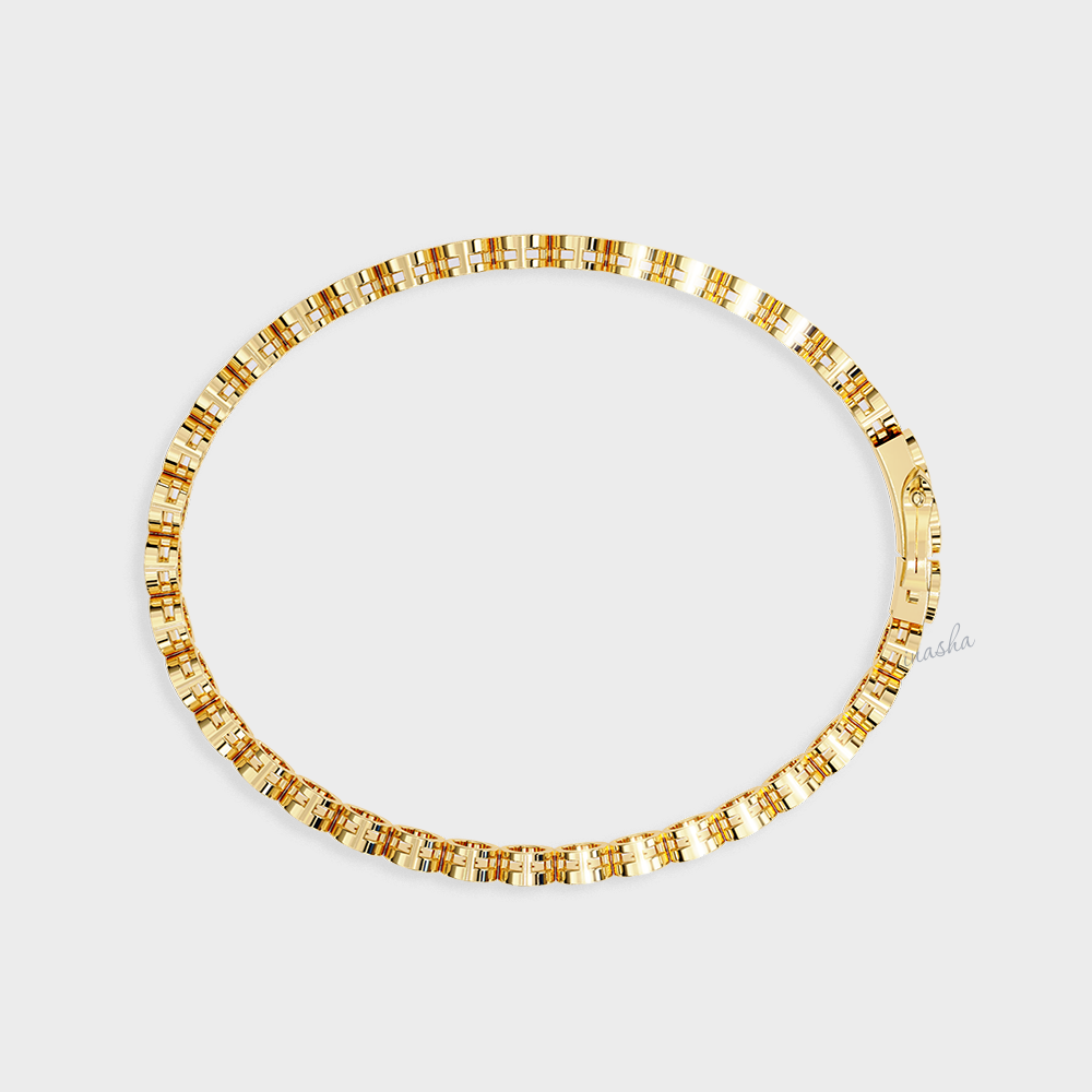 Premium Yellow Gold Tennis Bracelet with Round Lab Diamonds
