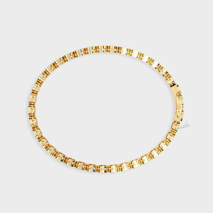 Premium Yellow Gold Tennis Bracelet with Round Lab Diamonds