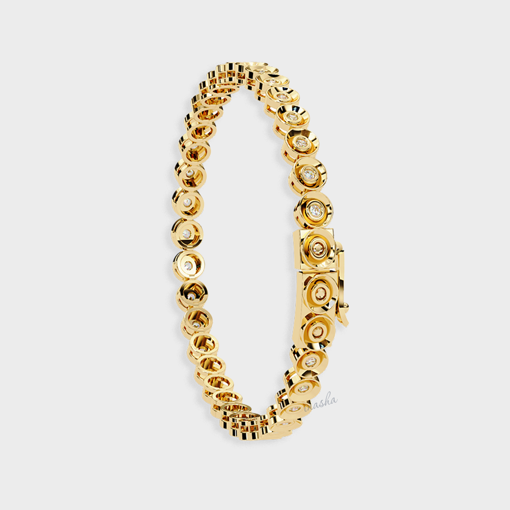 Hallmark Yellow Gold Lab-Grown Diamond Tennis Bracelet