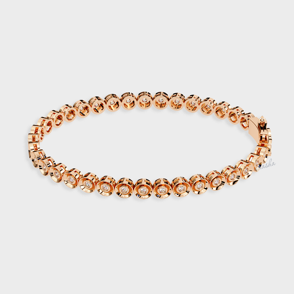 Hallmark Rose Gold Lab-Grown Diamond Tennis Bracelet