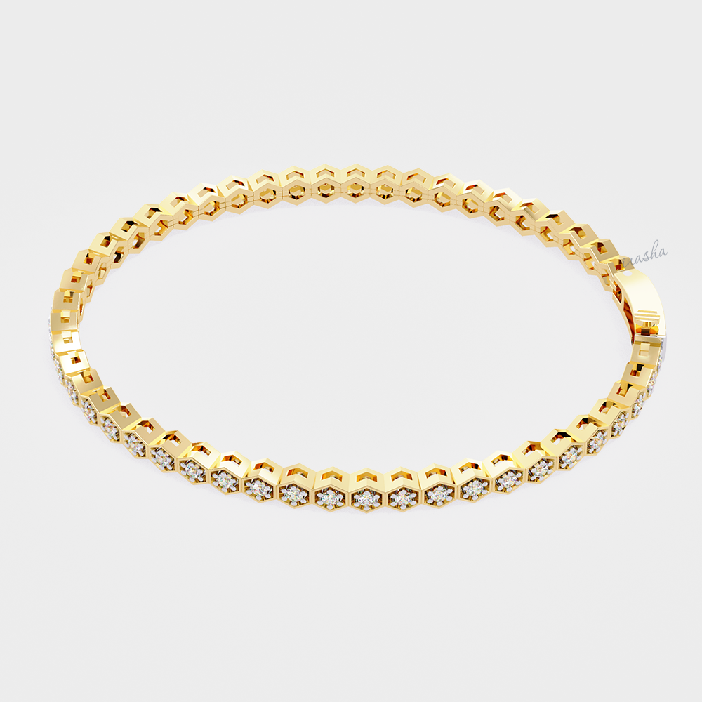 Premium Yellow Gold Tennis Bracelet