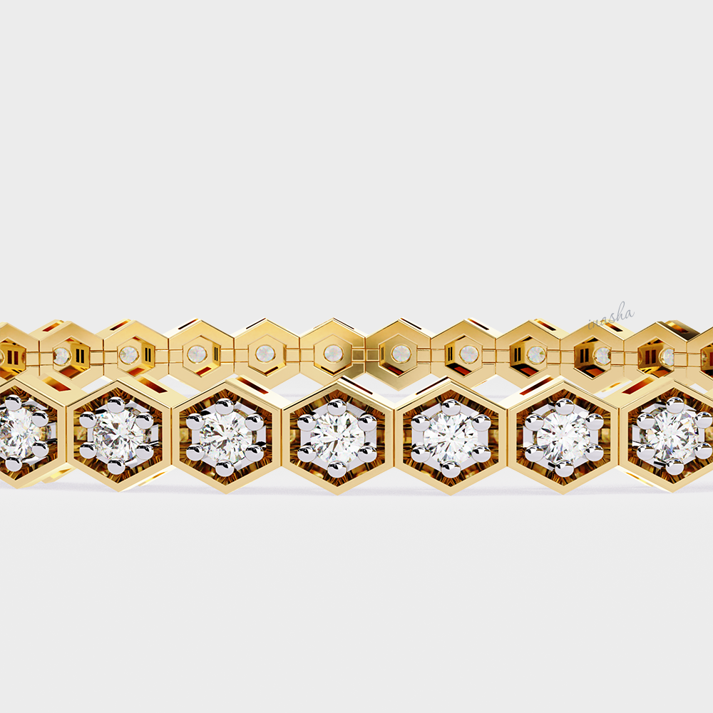 Luxury Yellow Gold Lab-Grown Diamond Tennis Bracelet