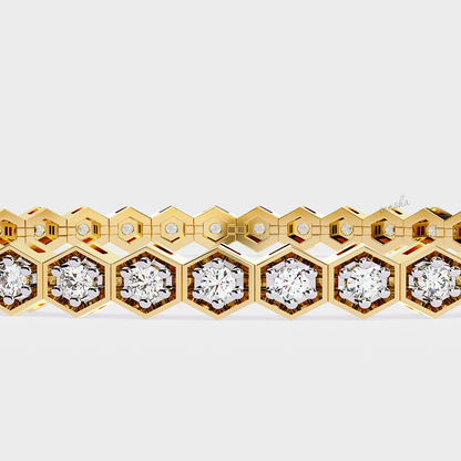Luxury Yellow Gold Lab-Grown Diamond Tennis Bracelet